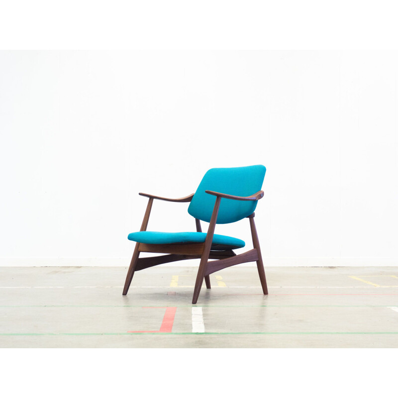 Vintage blue lounge chair by Louis van Teeffelen for Wébé