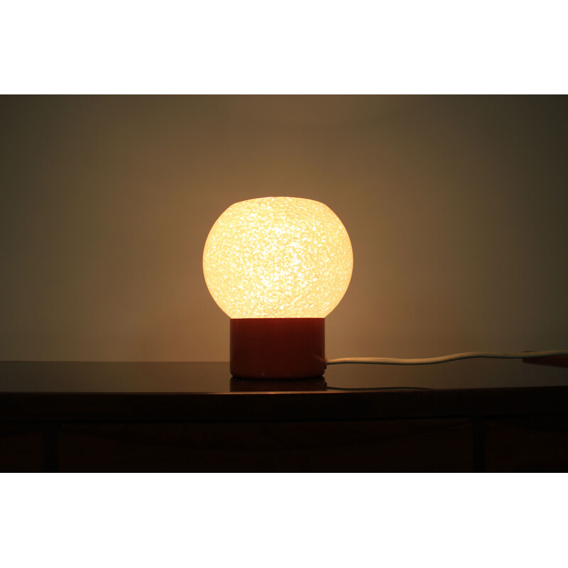 Small vintage orange table lamp