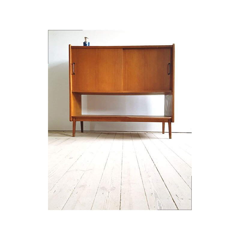 Vintage oakwood sideboard by Roger Landault for Meubles ABC 1950