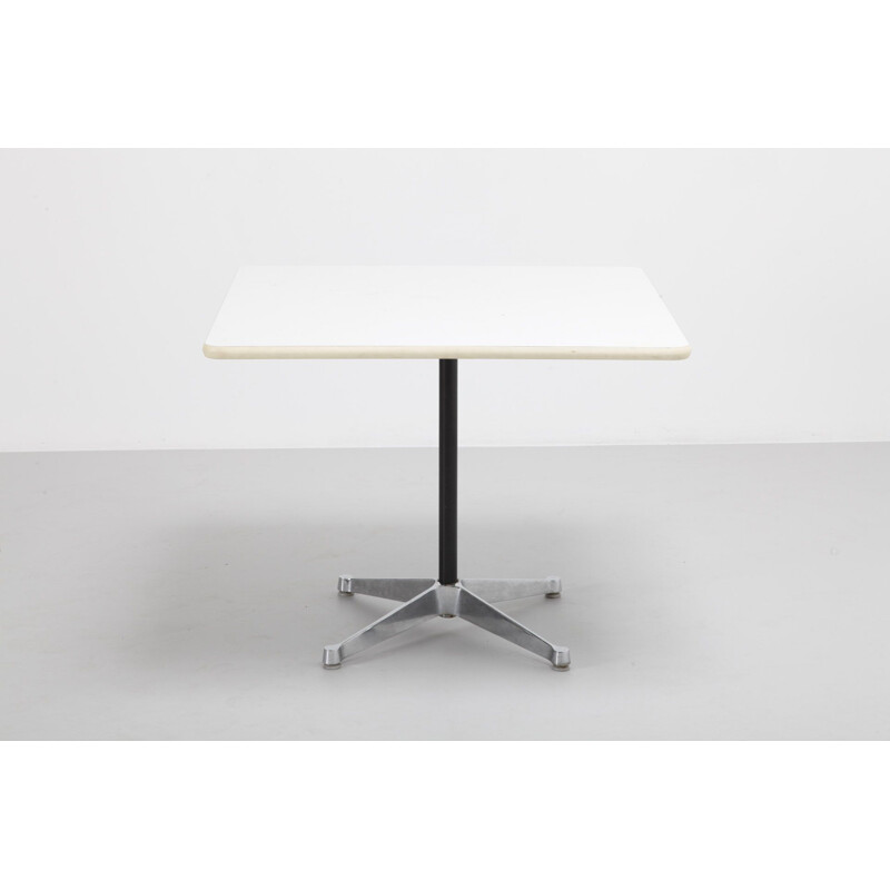 Tavolo vintage Herman Miller in alluminio bianco e formica 1970