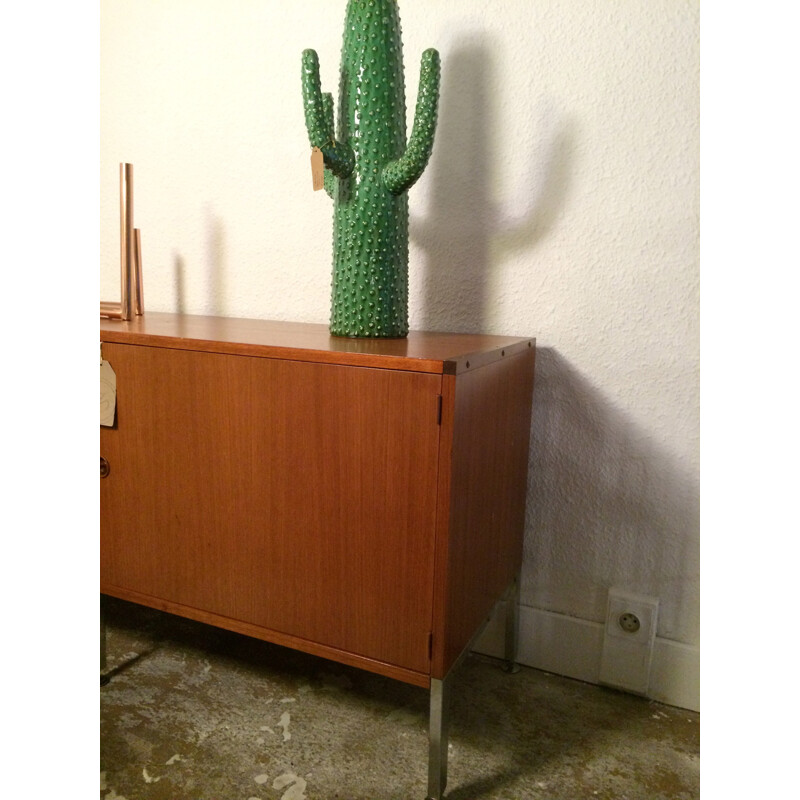 Adjustable sideboard in teak and chromium, ARP (Guariche, Motte and Mortier) - 1950s