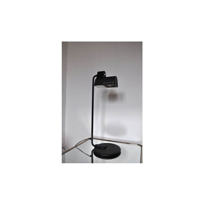 Vintage zwarte plastic lamp 1980