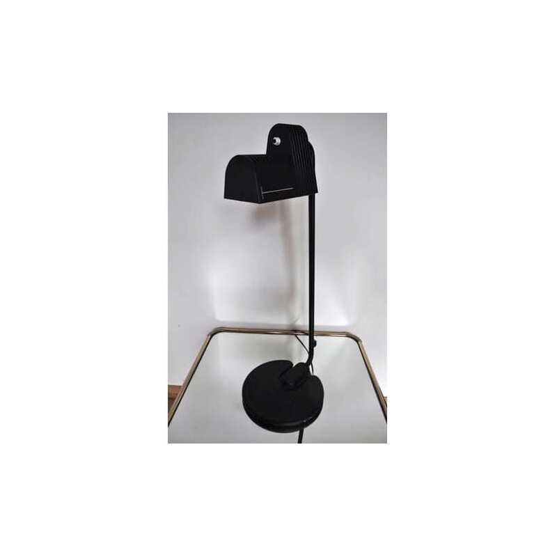 Vintage zwarte plastic lamp 1980