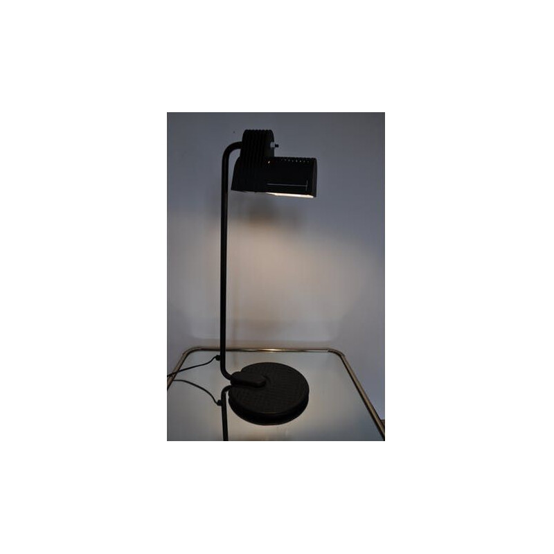 Vintage zwarte plastic lamp 1980