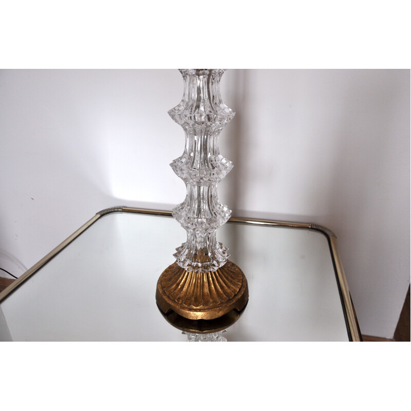 Vintage gouden glazen bloemenlamp, 1960