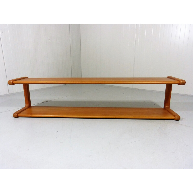 Vintage wall bookshelf in teak by Dyrlund