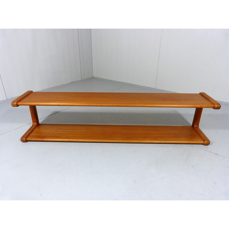 Vintage wall bookshelf in teak by Dyrlund