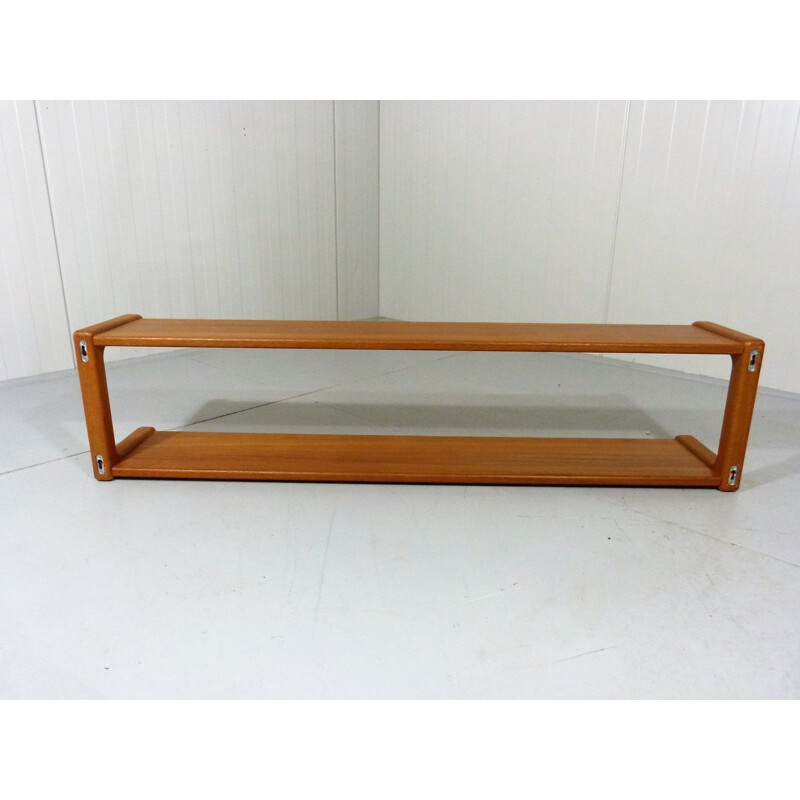 Vintage wall bookshelf in teak by Dyrlund