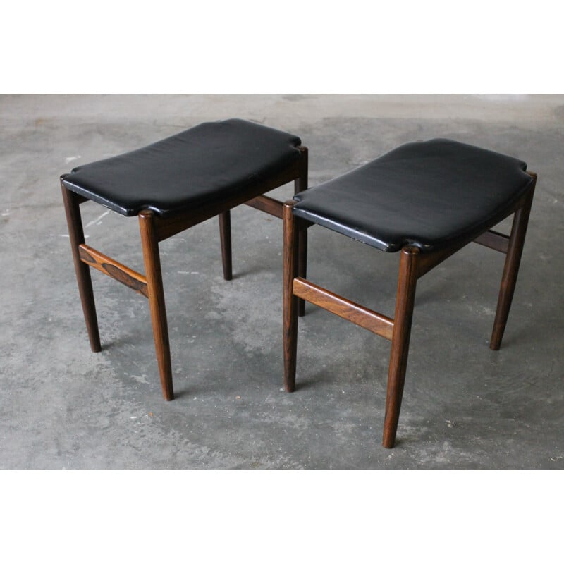 Pair of vintage rosewood stools by Gustav Bertelsen, Denmark