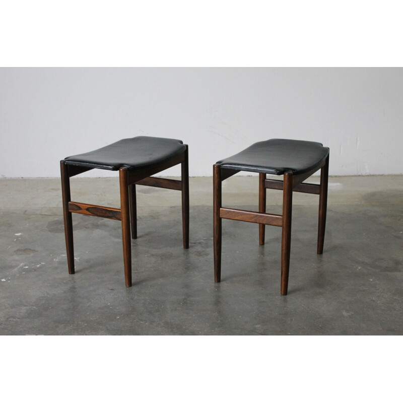 Pair of vintage rosewood stools by Gustav Bertelsen, Denmark