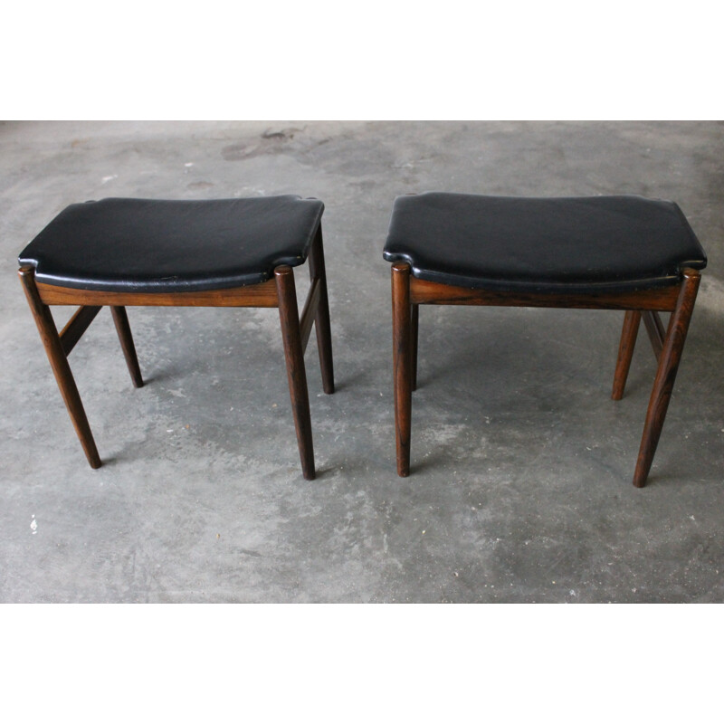 Pair of vintage rosewood stools by Gustav Bertelsen, Denmark