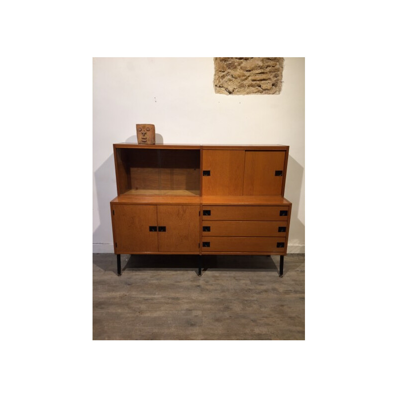 Sideboard in oakwood and metal, ARP - 1960s