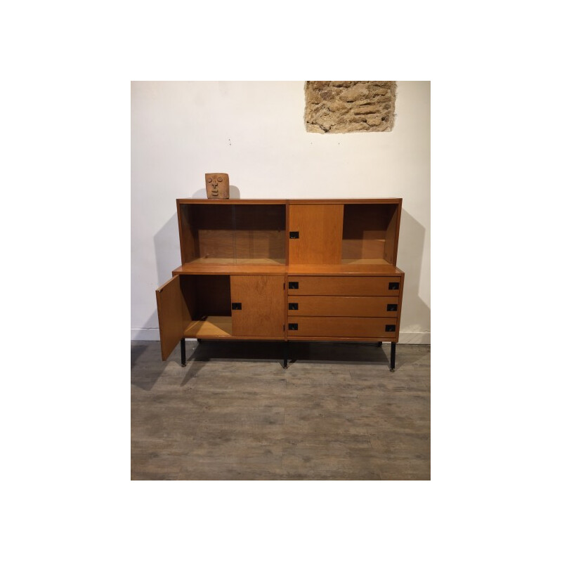 Sideboard in oakwood and metal, ARP - 1960s