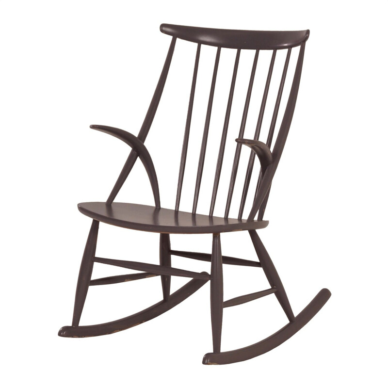 Cadeira de balanço em faia Vintage "Iw3" de Illum Wikkelsø para Niels Eilersen, 1950