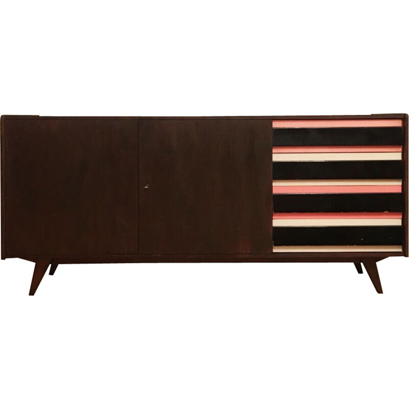 Credenza vintage in legno U-460 di Jiri Jiroutek per Interier Praha, Cecoslovacchia 1960