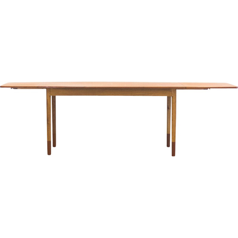 Vintage extendable dining table in teak and oak by AS Randers Møbelfabrik