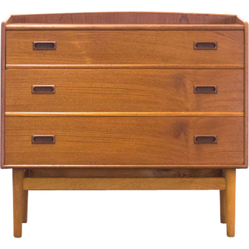 Small vintage chest of drawers in teak and oak
