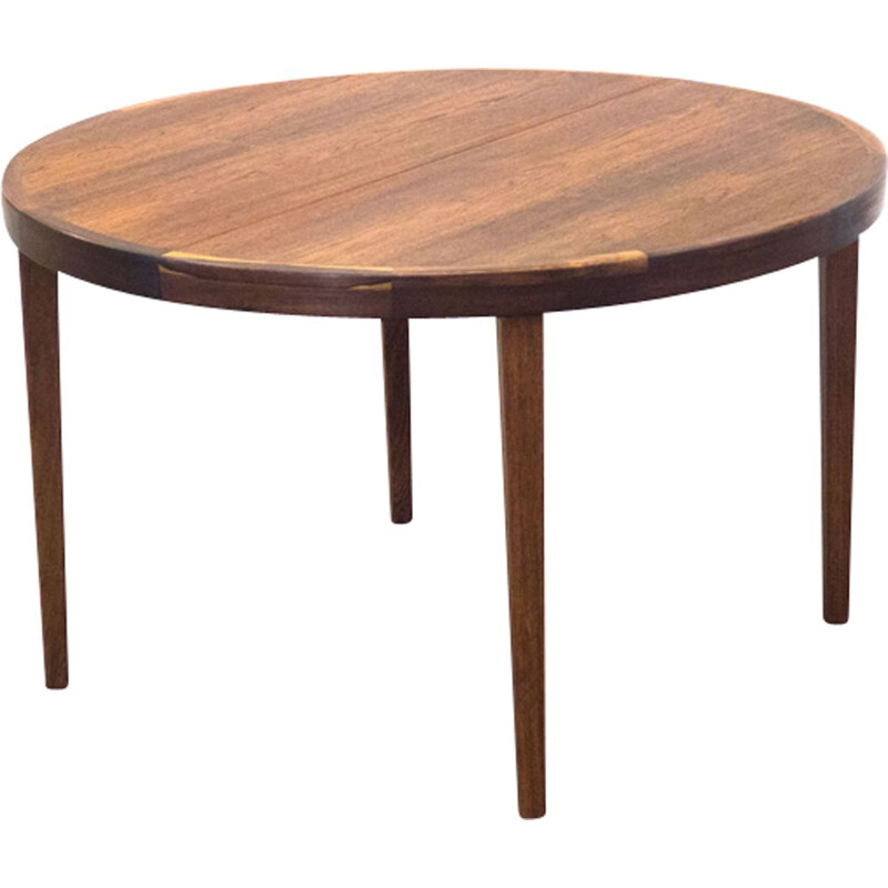 Table vintage extensible ronde en palissandre