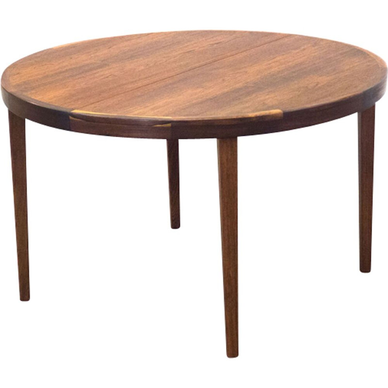 Vintage round extendable dining table in rosewood