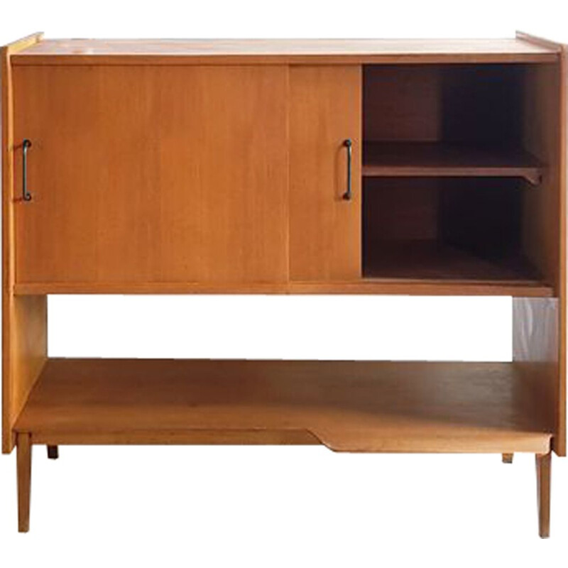 Vintage oakwood sideboard by Roger Landault for Meubles ABC 1950