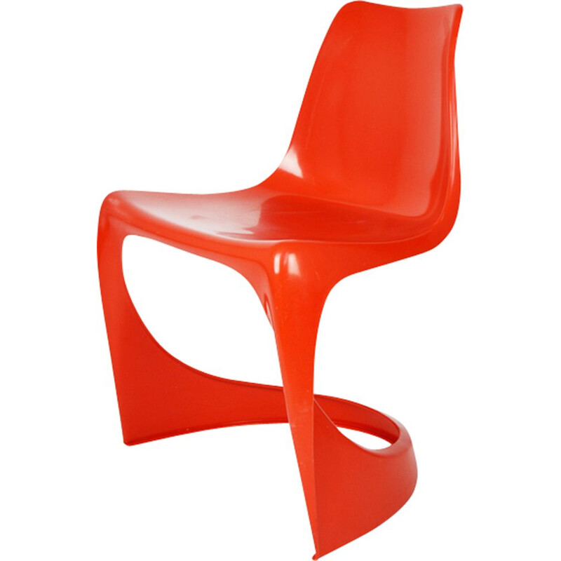 Chaise vintage rouge modèle 290 en plastique par Steen Østergaard pour Cado