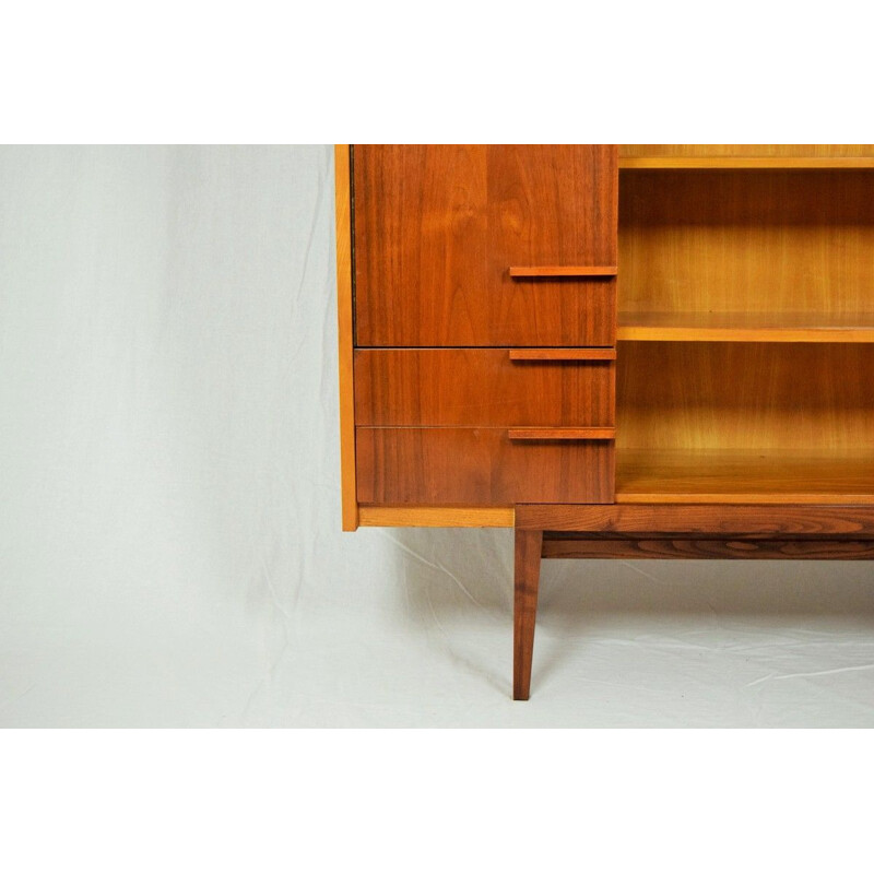 Vintage bookcase for UP Závody in mahogany and glass 1960s