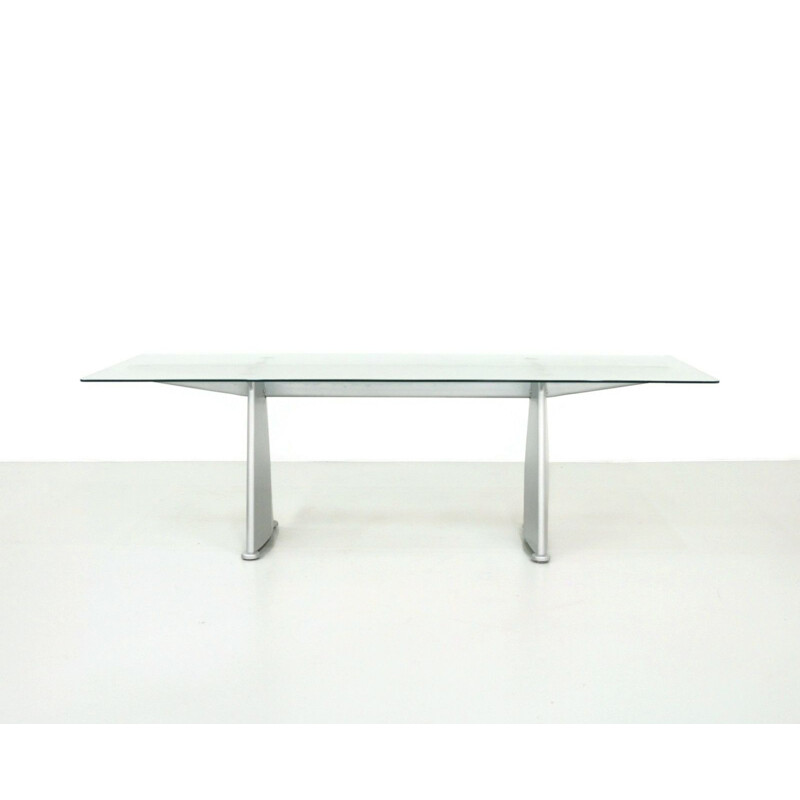 Vintage table by Jean Prouve for Tecta in glass and metal 1980