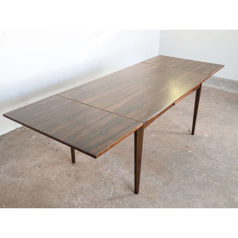 Table vintage danoise extensible en palissandre 1960