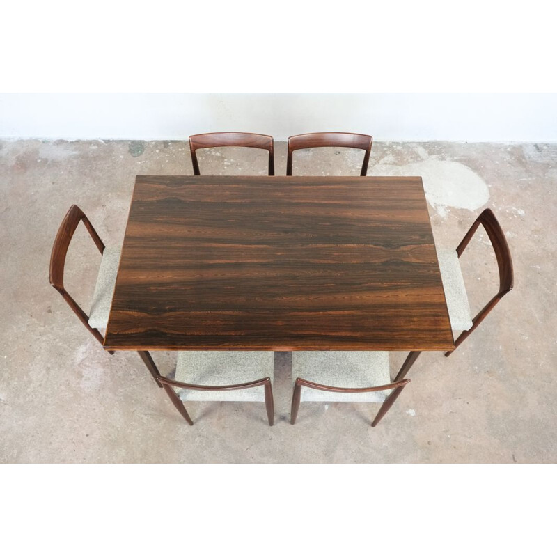 Vintage danish extendable table in rosewood 1960
