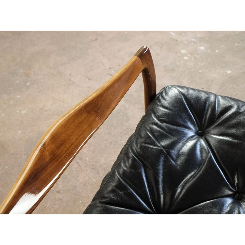 Vintage danish seating group in teak and leather 1960