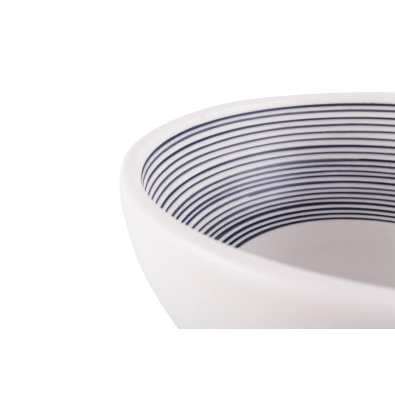 Vintage black and white ceramic bowl for Bitossi 1950
