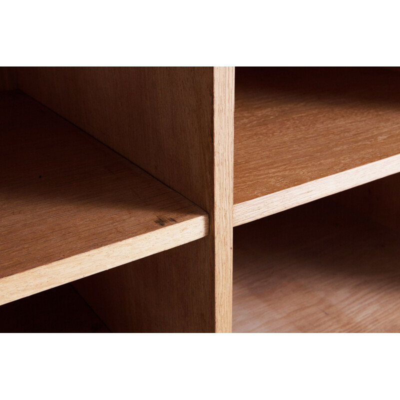 Vintage brutalist sideboard in stained oak by De Coene