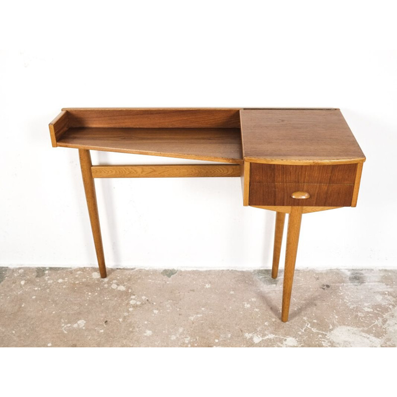 Vintage danish side table in teak and oak