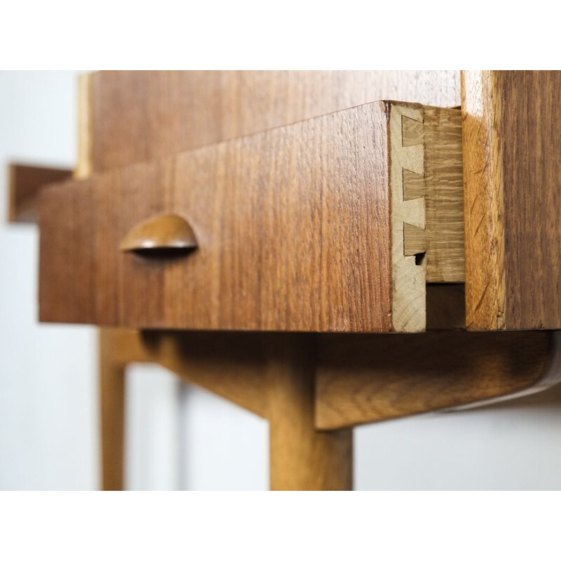 Vintage danish side table in teak and oak