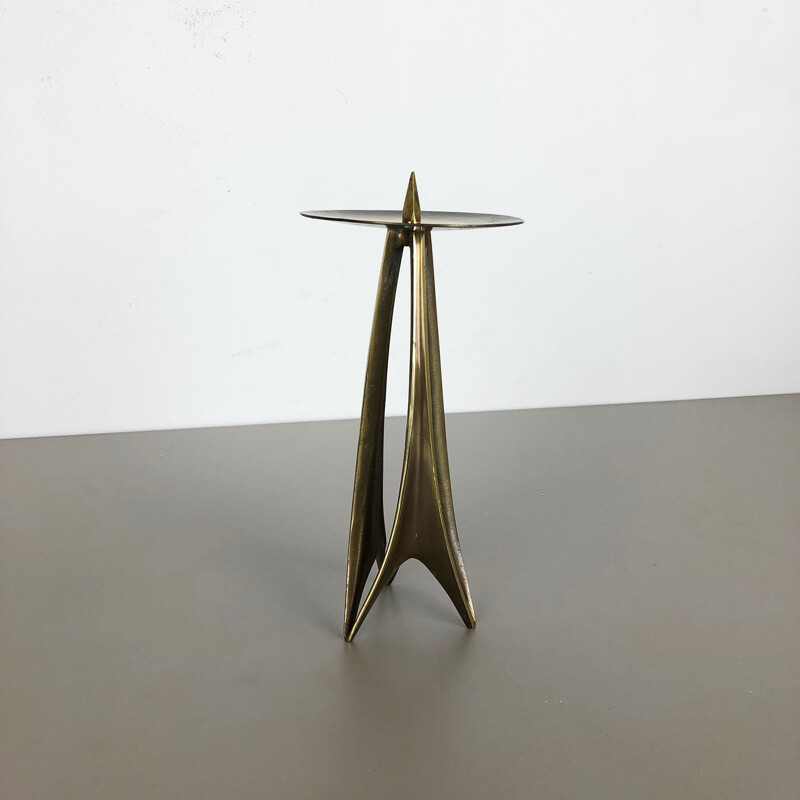 Vintage brass candlestick by Klaus Ullrich for Faber and Schumacher, Germany 1958