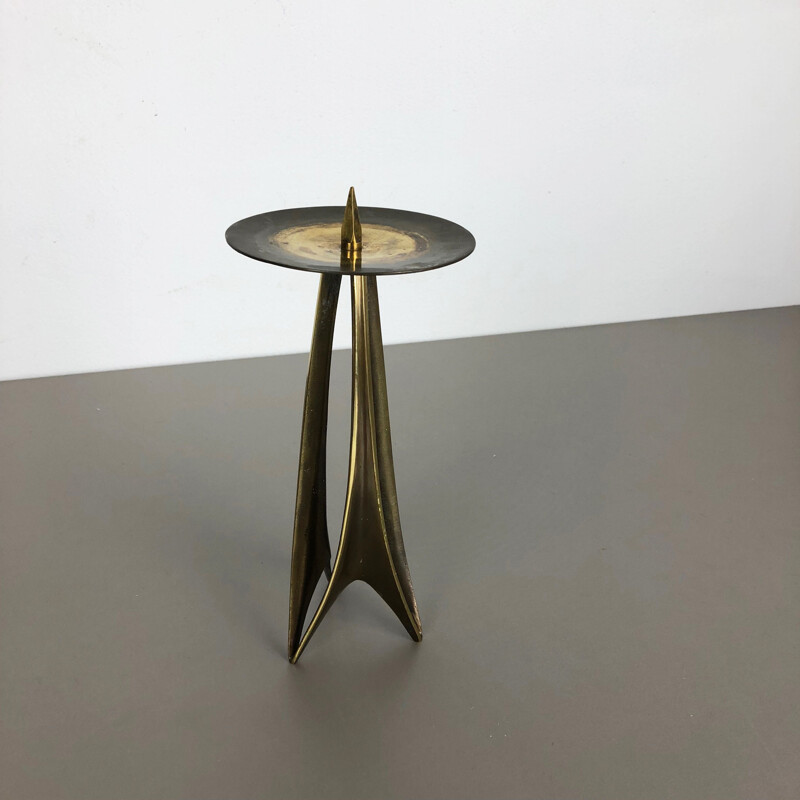 Vintage brass candlestick by Klaus Ullrich for Faber and Schumacher, Germany 1958