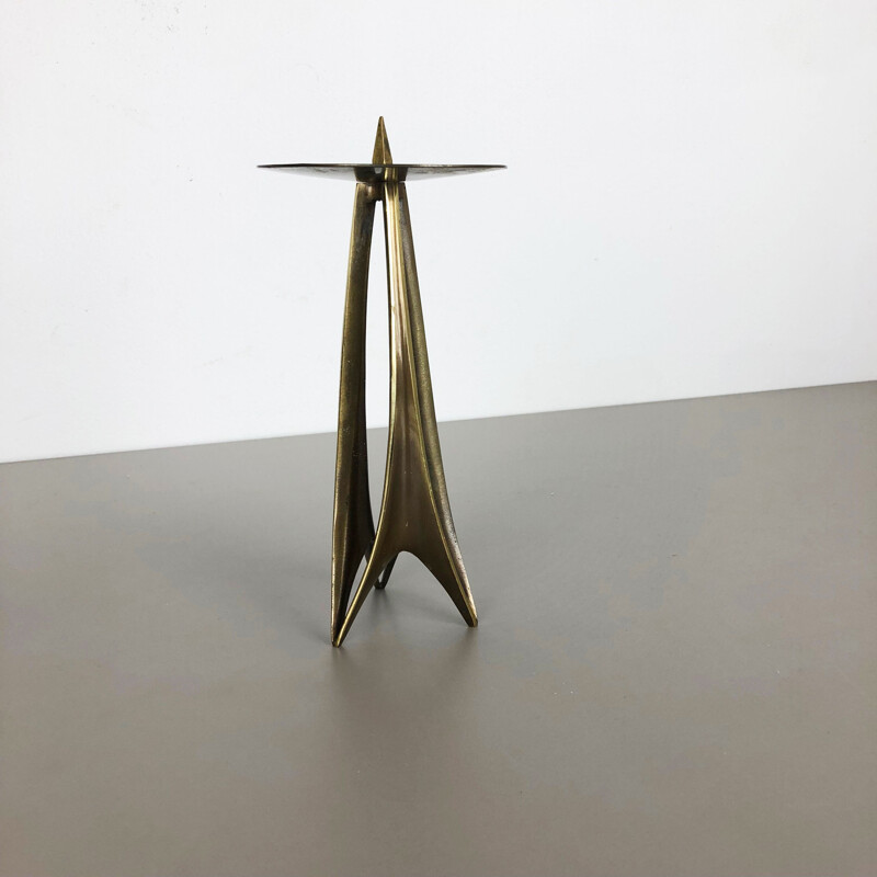 Vintage brass candlestick by Klaus Ullrich for Faber and Schumacher, Germany 1958