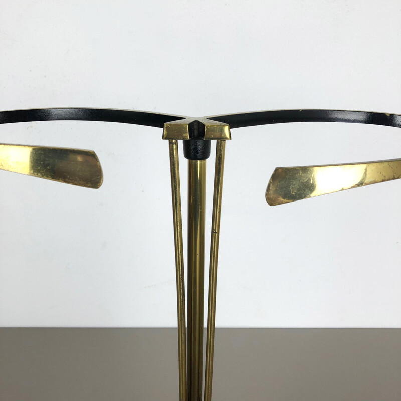 Vintage solid metal umbrella stand in brass from Bauhaus, Germany 1950