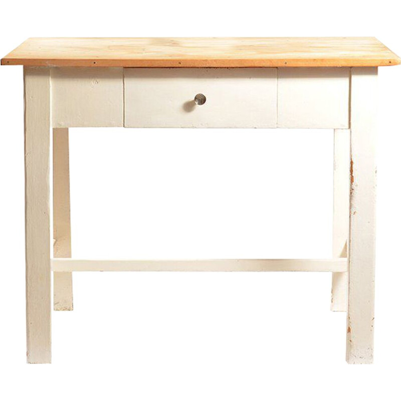 Vintage white table with drawer