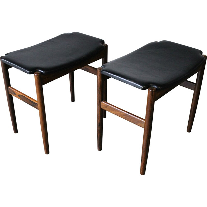 Pair of vintage rosewood stools by Gustav Bertelsen, Denmark