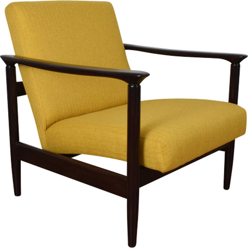Vintage yellow armchair Gfm 142 by Edmund Homa