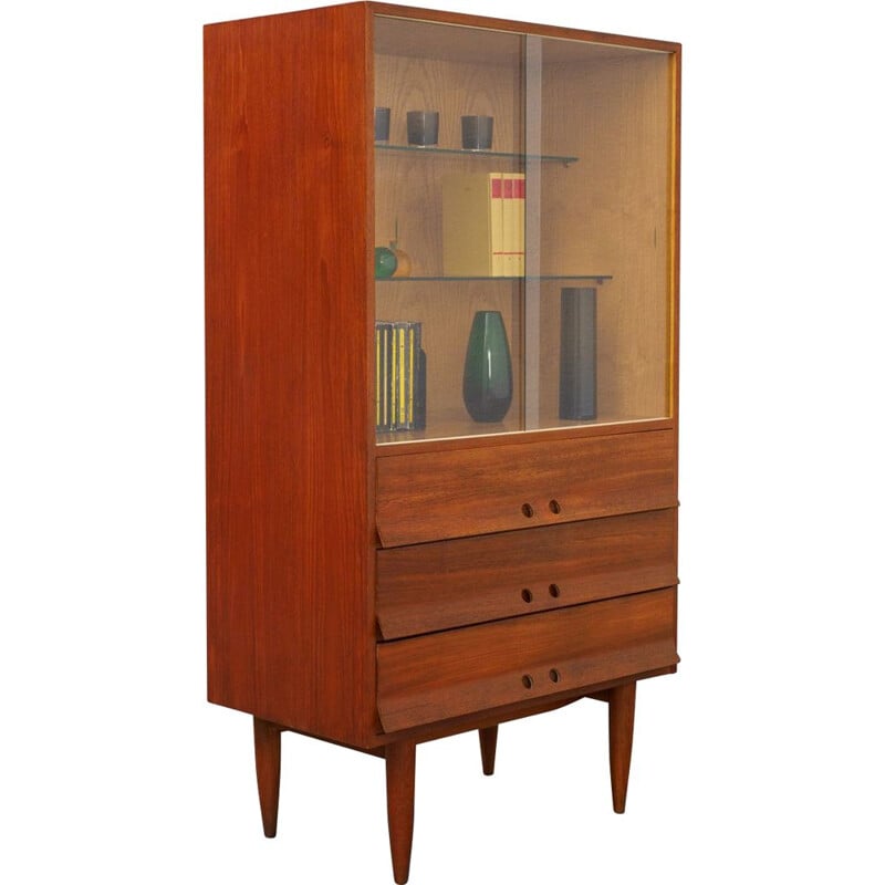 Vintage Scandinavian cabinet in teak and glass