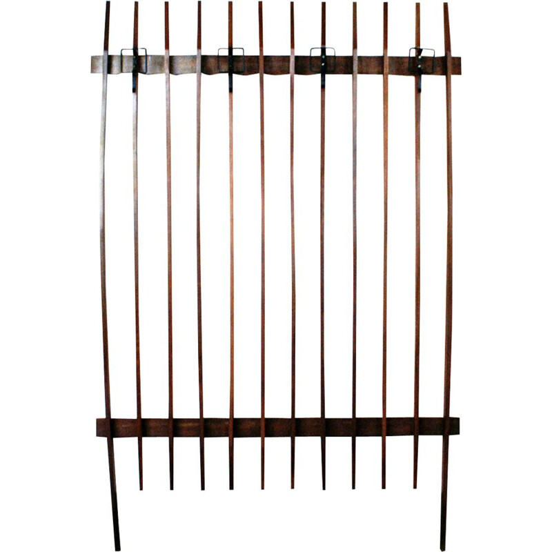 Vintage italian coat rack in teak and iron 1960