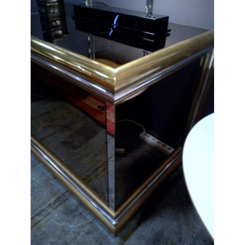 Vintage Italian highboard with mirror and electric bar