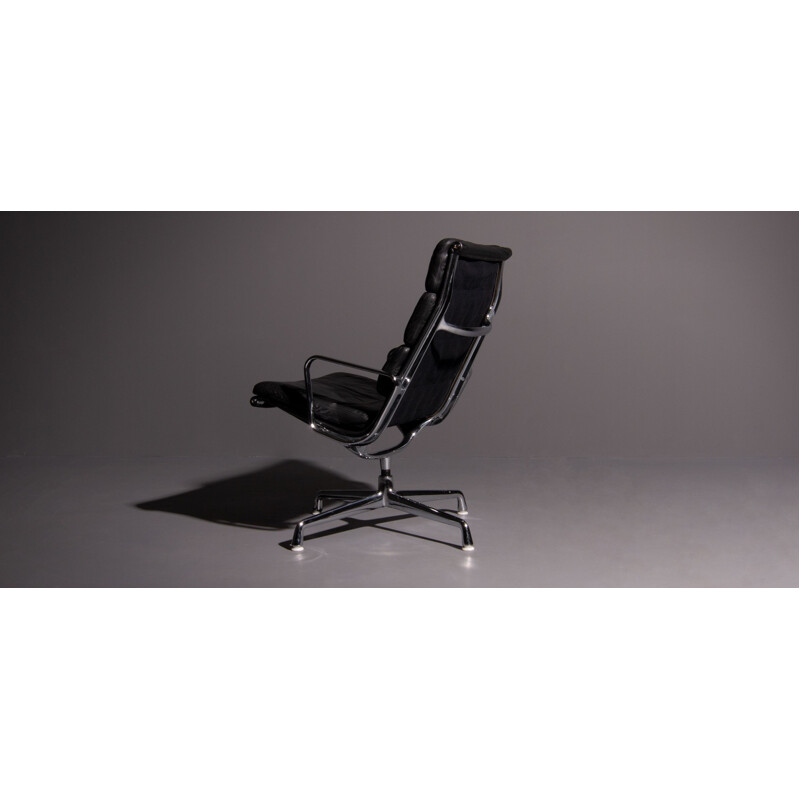 Vintage black armchair model EA 216 by Eames