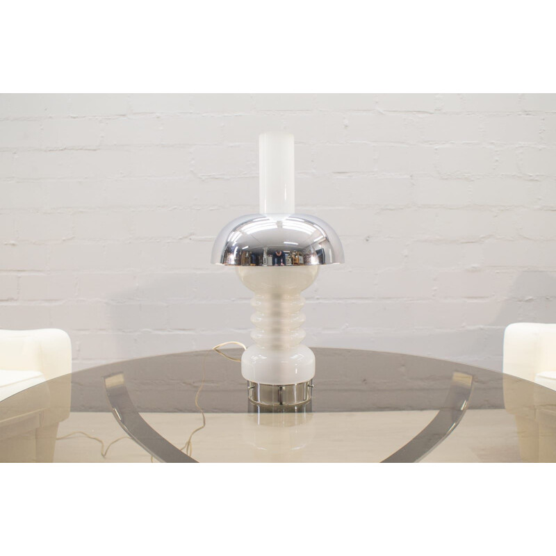 Vintage table lamp in chrome and glass