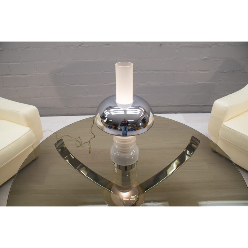 Vintage table lamp in chrome and glass