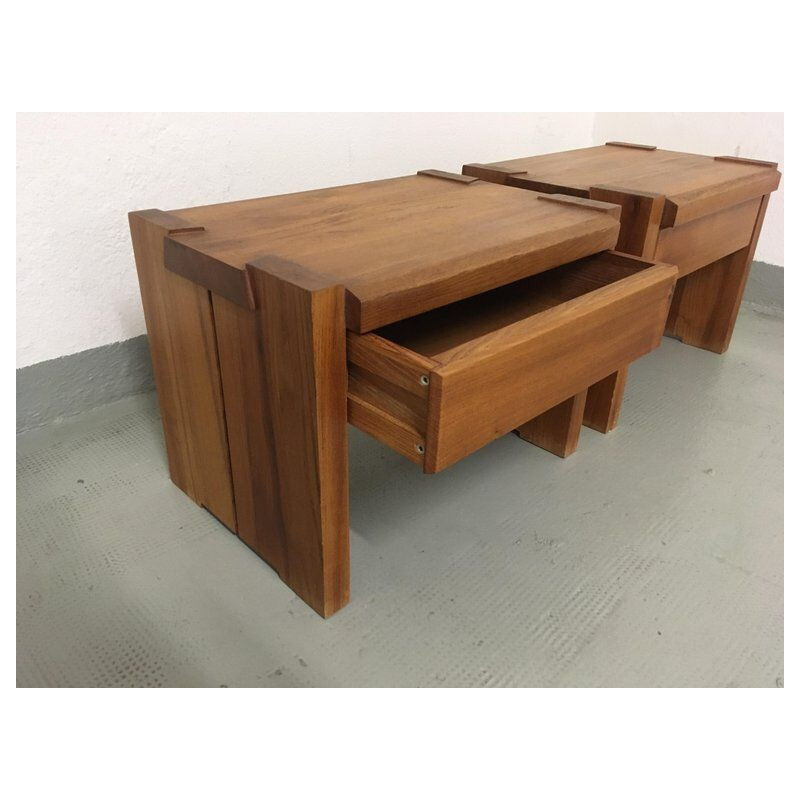 Pair of vintage T38 nightstands by Pierre Chapo