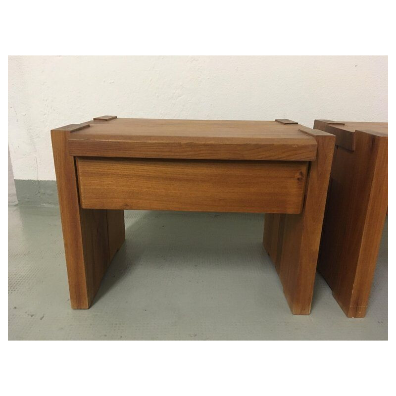 Pair of vintage T38 nightstands by Pierre Chapo