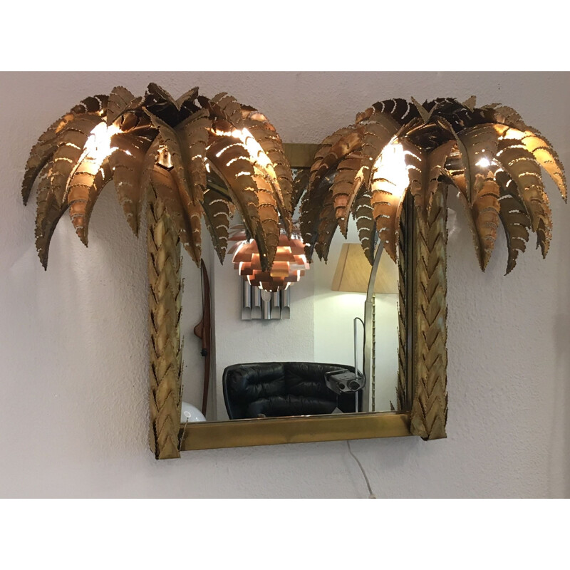 Vintage Palm mirror by Maison Jansen